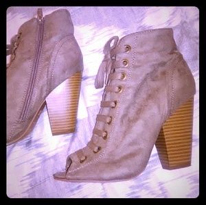 Open Toe Heel Ankle Boots